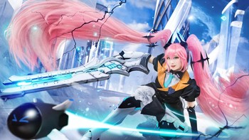 Larissa ketika berperan sebagai Layla Aspirant hero Mobile Legends pada Januari 2022. Foto: (Larissa Rochefort).