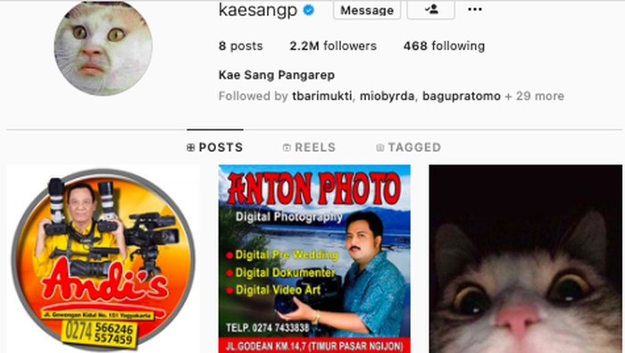 Akun Instagram Kaesang Pangarep