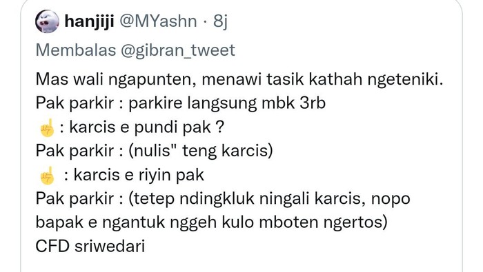 Tangkapan layar Gibran minta maaf.