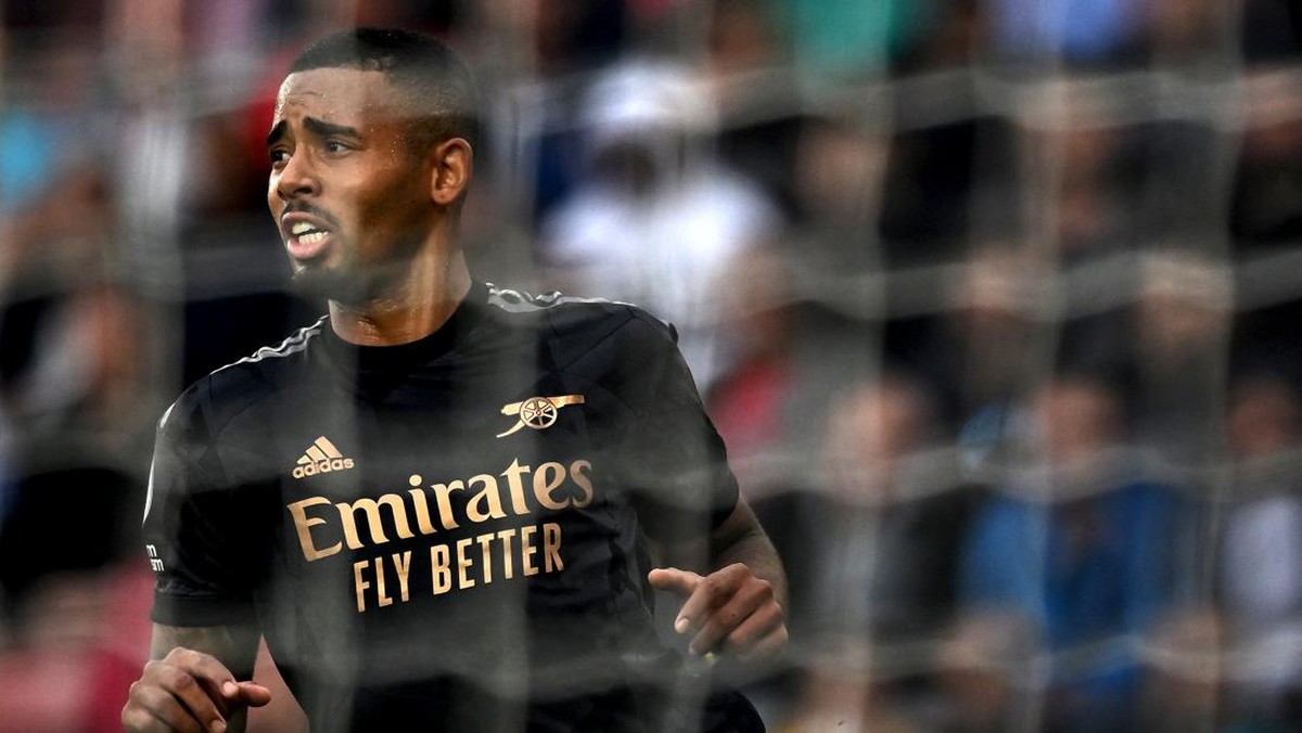 Gabriel Jesus sudah tidak mencetak gol dalam lima laga terakhir bersama Arsenal (Foto: AFP via Getty Images/BEN STANSALL)