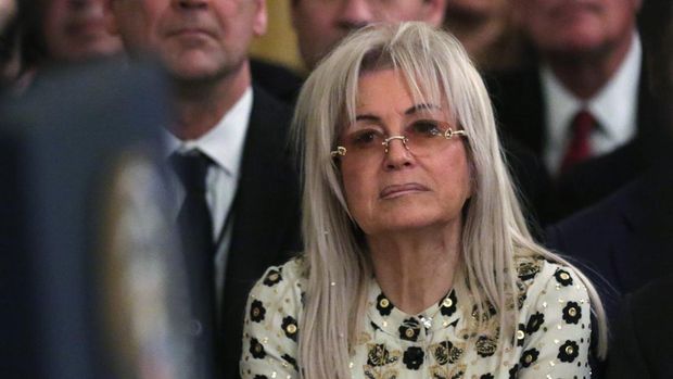 WASHINGTON, DC - JANUARY 28: Miriam Ochsorn, wife of Founder, Chairman and CEO of Las Vegas Sands Sheldon Adelson, listens during a press conference with U.S. President Donald Trump and Israeli Prime Minister Benjamin Netanyahu in the East Room of the White House on January 28, 2020 in Washington, DC. President Trump released details of his administration's long-awaited Middle East peace plan to resolve the Israeli-Palestinian conflict. (Photo by Alex Wong/Getty Images)