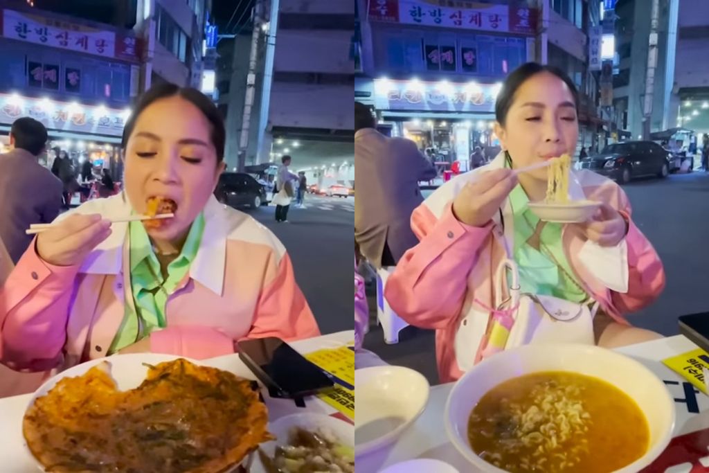Nagita Slavina Jajan di Myeongdong, Korea