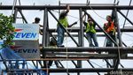 Perbaikan Gapura Kota Tangerang Mulai Terlihat Bentuknya