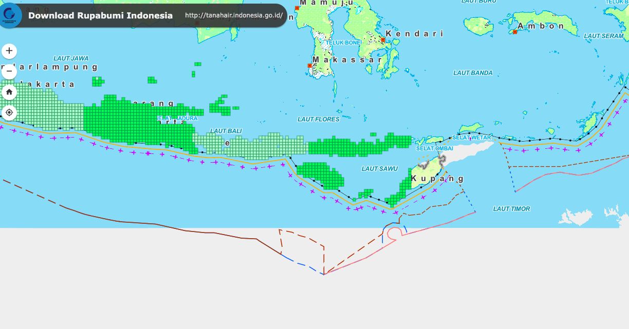 Pulau Pasir atau Kepulauan Ashmore dan Cartier dalam Peta Indonesia (Dok Badan Informasi Geospasial Indonesia)