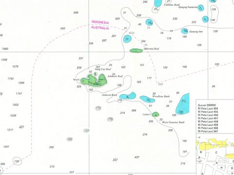 Pulau Pasir atau Kepulauan Ashmore dan Cartier dalam Peta Indonesia (Dok Badan Informasi Geospasial Indonesia)