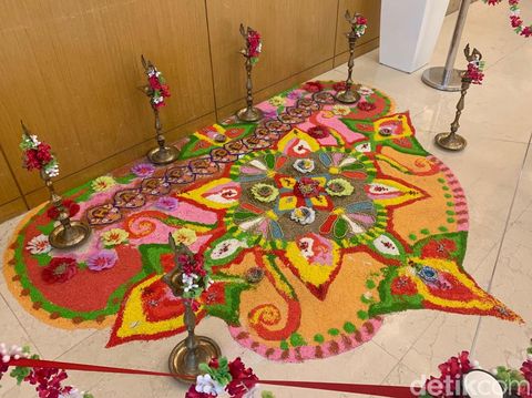 rangoli dalam perayaan diwali