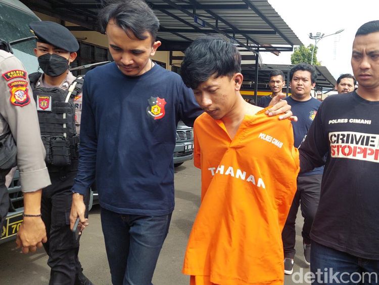 Tampang Lesu Pembunuh Anak Perempuan di Cimahi Usai Ditangkap