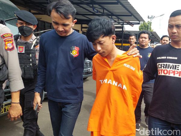 Tampang Lesu Pembunuh Anak Perempuan di Cimahi Usai Ditangkap