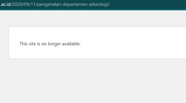 Tampilan situs Fakultas Arkeologi UGM Senin (24/10/2022) pukul 11.17 WIB