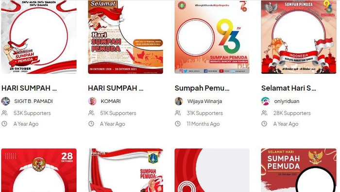 Twibbon Hari Sumpah Pemuda.