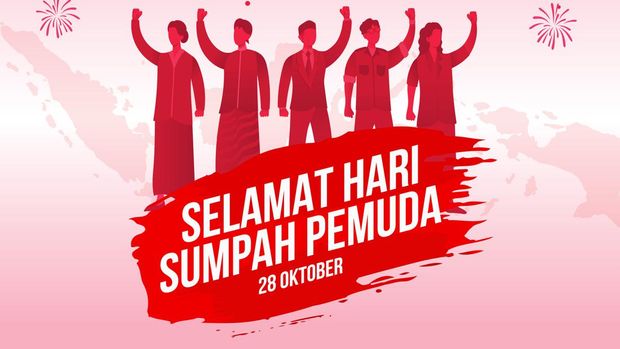 vector illustration. selamat hari Sumpah pemuda. Translation: Happy Indonesian Youth Pledge. Suitable for greeting card, poster and banner.
