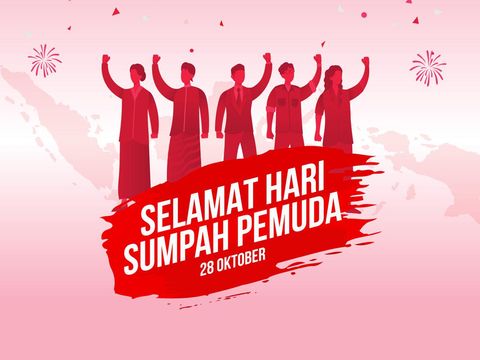vector illustration. selamat hari Sumpah pemuda. Translation: Happy Indonesian Youth Pledge. Suitable for greeting card, poster and banner.