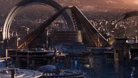 Sebuah kota ada di semesta Quantum Realm di mana Kang berkuasa. Kota ini diprediksi sebagai Chronopolis, sebuah kota yang dikuasai oleh Kang yang penuh dengan teknologi canggih. Kita masih belum tahu apa yang akan mengancam Ant-Man Cs di kota ini selain Kang. (Foto: dok. Marvel Studios)