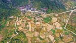Lanskap Terasering Taizhou China Kala Musim Gugur
