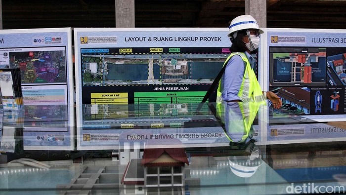 Pembangunan stasiun pompa Ancol Sentiong terus menunjukkan kemajuan. Saat ini, progres proyek tersebut telah mencapai 51 persen.