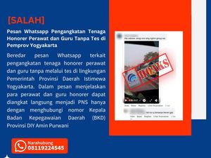Waspada Lur, Kabar Pengangkatan Perawat-Guru Honorer DIY Tanpa Tes Hoax!