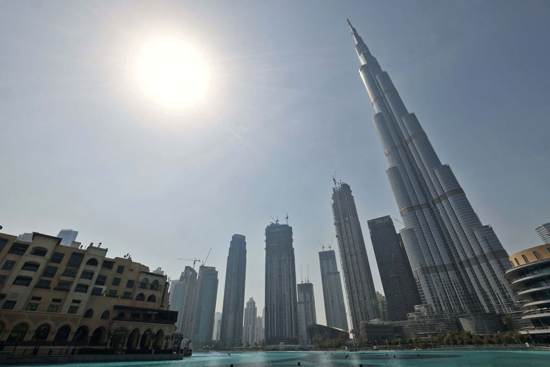 TOPSHOT - The Burj Khalifa in Dubai is pictured on September 30, 2021 on the day of the Expo 2020 opening. - The Covid-delayed Expo 2020 kicks off today in Dubai with an extravagant opening ceremony in the evening for what is expected to be the world's biggest event since the start of the pandemic. (Photo by Giuseppe CACACE / AFP) (Photo by GIUSEPPE CACACE/AFP via Getty Images)
