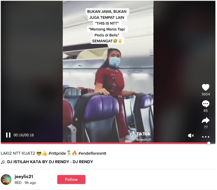 Pramugari pamer kebolehan di kabin