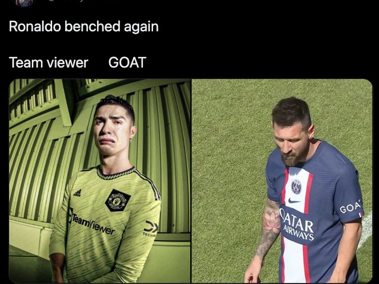 Meme-meme Ronaldo Vs Messi, Nasibnya seperti Sponsor di Jersey