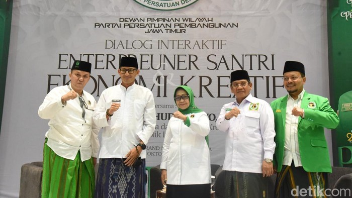 Sandiaga Salahuddin Uno saat menghadiri acara PPP Jatim
