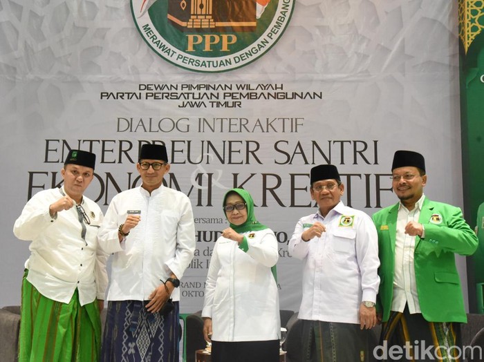 Sandiaga Salahuddin Uno saat menghadiri acara PPP Jatim
