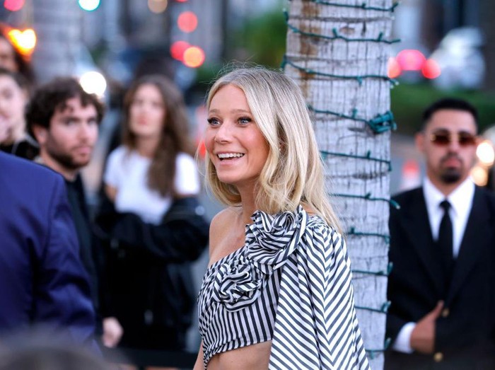 BEVERLY HILLS, CALIFORNIA - OCTOBER 25: Gwyneth Paltrow attends Veuve Clicquot Celebrates 250th Anniversary with Solaire Exhibition on October 25, 2022 in Beverly Hills, California. (Photo by Frazer Harrison/WireImage)