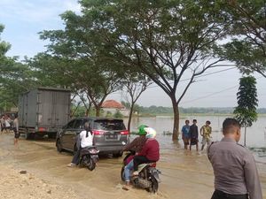 Akses Jalan Nasional Sampang-Bangkalan Banjir, Lalin Merambat