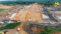 Bendungan Sepaku Semoi menjadi salah satu infrastruktur dasar pendukung kawasan inti pusat pemerintahan IKN di Nusantara. Progresnya sudah 74%.Foto: Dok Kementerian PUPR