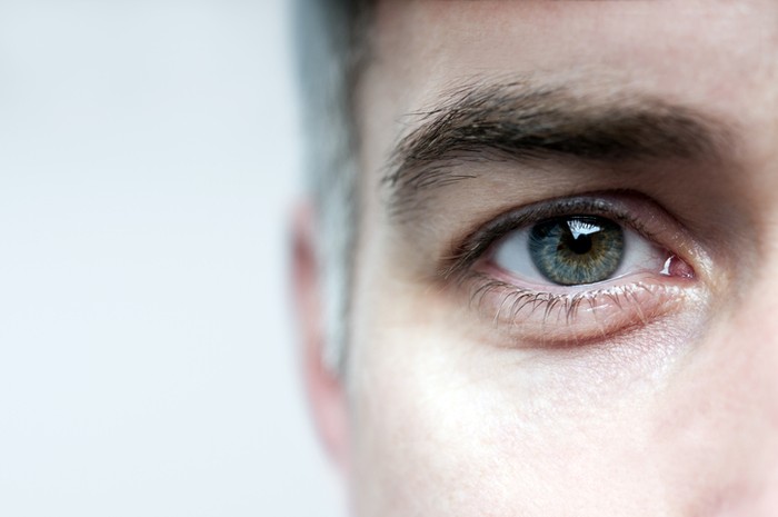 Detail of a mans face