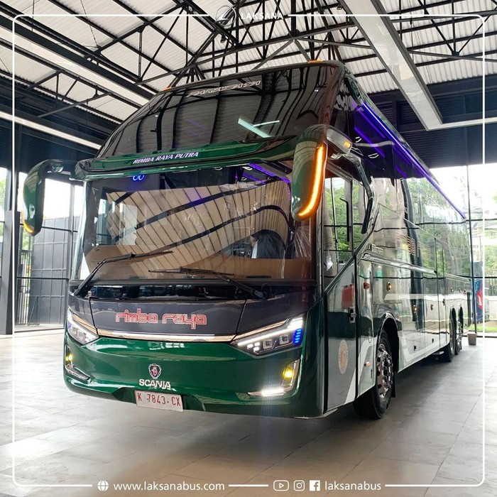 Bus baru PO Rimba Raya pakai bodi Laksana dan sasis Scania