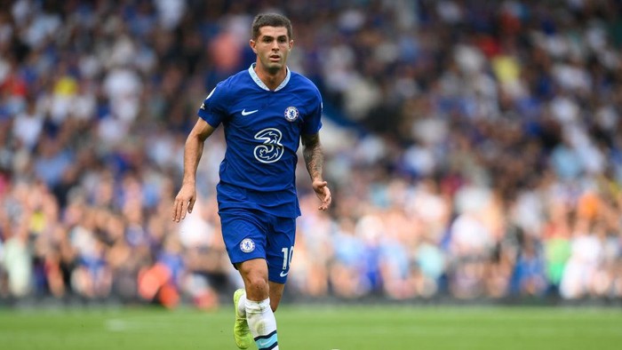 LONDON, ENGLAND - OCTOBER 08: Christian Pulisic of Chelsea during the Premier League match between Chelsea FC and Wolverhampton Wanderers at Stamford Bridge on October 8, 2022 in London, United Kingdom. (Photo by James Williamson - AMA/Getty Images)