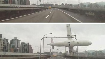 Dash Cam mengabadikan momen sebelum pesawat Transasia 235 jatuh di Sungai Keelung, Taiwan. Pesawat membawa 58 Orang, hanya 15 orang yang selamat. Foto: Boredpanda