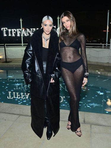 Hailey Bieber at the Tiffany & Co. Lock Event held at Sunset Tower Hotel on October 26, 2022 in West Hollywood, California. (Photo by Michael Buckner/WWD via Getty Images)