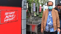 Hakim Agung Gazalba Saleh berjalan meninggalkan Gedung Merah Putih KPK usai pemeriksaan di Jakarta, Kamis (27/10/2022).