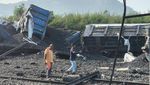 Waduh! Kereta Pengangkut Kecelakaan, Batu Bara Berceceran di Rel