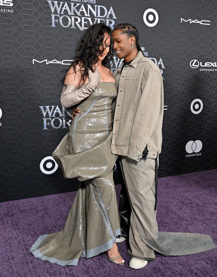 HOLLYWOOD, CALIFORNIA - OCTOBER 26: Rihanna and A$AP Rocky attend Marvel Studios' 