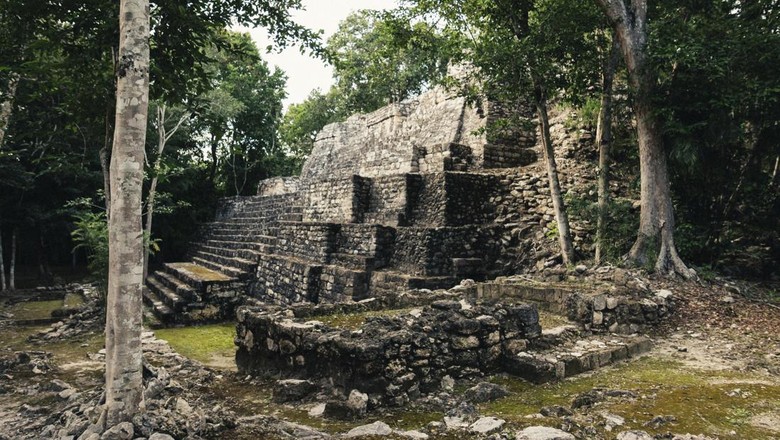 605750768 Calakmul mayan ruins in Yucatan Mexico.