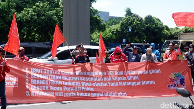 Demo Partai Buruh di Kemenkes