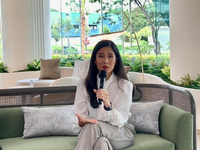 Dian Sastro saat ditemui di kawasan Tangerang Selatan.