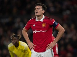 Harry Maguire main sebagai pemain pengganti di laga Manchester United vs Sheriff dalam lanjutan Liga Europa, Jumat (28/10) dini hari WIB. Main di babak kedua, Maguire dinilai legenda MU, Paul Scholes, layak diberi kesempatan jadi starter lagi! (Getty Images)
