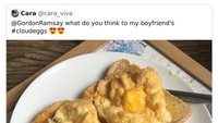 Memasak menu sarapan berupa roti, telur, ham dan tomat masakan netizen ini dihujat oleh Gordon Ramsay. Bentuknya yang berantakan disebut Ramsay mirip seperti pelindung lutut milik kakeknya. Foto: Bored Panda