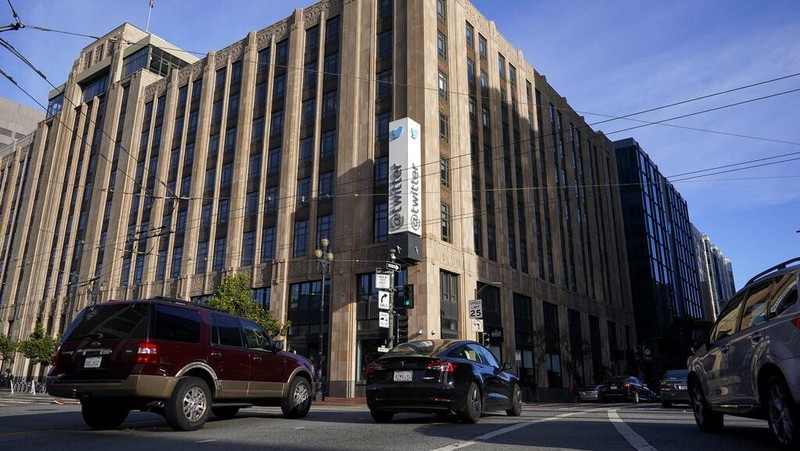 Twitter headquarters in San Francisco is pictured, Wednesday, Oct. 26, 2022. A court has given Elon Musk until Friday to close his April agreement to acquire the company after he earlier tried to back out of the deal. (AP Photo/Godofredo A. Vásquez)
