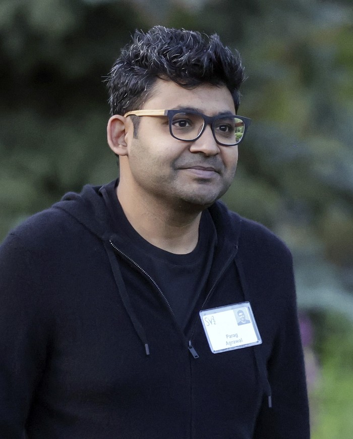 Parag Agrawal SUN VALLEY, IDAHO - JULY 06: Parag Agrawal, CEO of Twitter, walks to a morning session during the Allen & Company Sun Valley Conference on July 06, 2022 in Sun Valley, Idaho. The world's most wealthy and powerful businesspeople from the media, finance, and technology will converge at the Sun Valley Resort this week for the exclusive conference. (Photo by Kevin Dietsch/Getty Images)