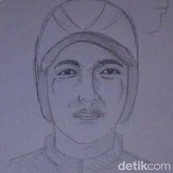 Sketsa pelaku pembunuh Widji karyawan toko emas