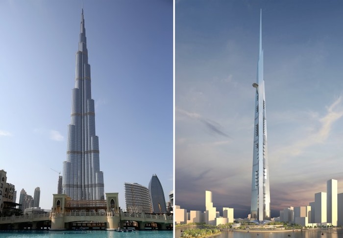 Burj Khalifa dan Jeddah Tower