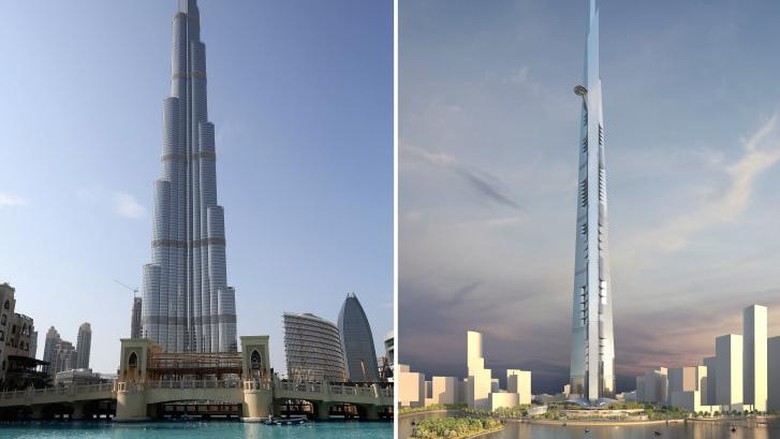 Burj Khalifa dan Jeddah Tower Burj Khalifa dan Jeddah Tower