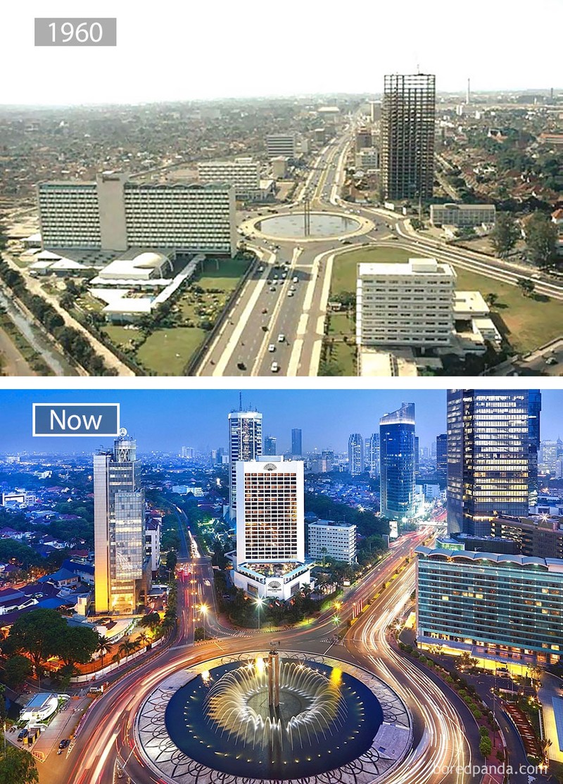 Foto dulu dan sekarang kota di dunia