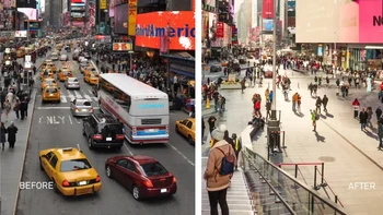 Time Square New York dulu dan sekarang Foto: architecturendesign