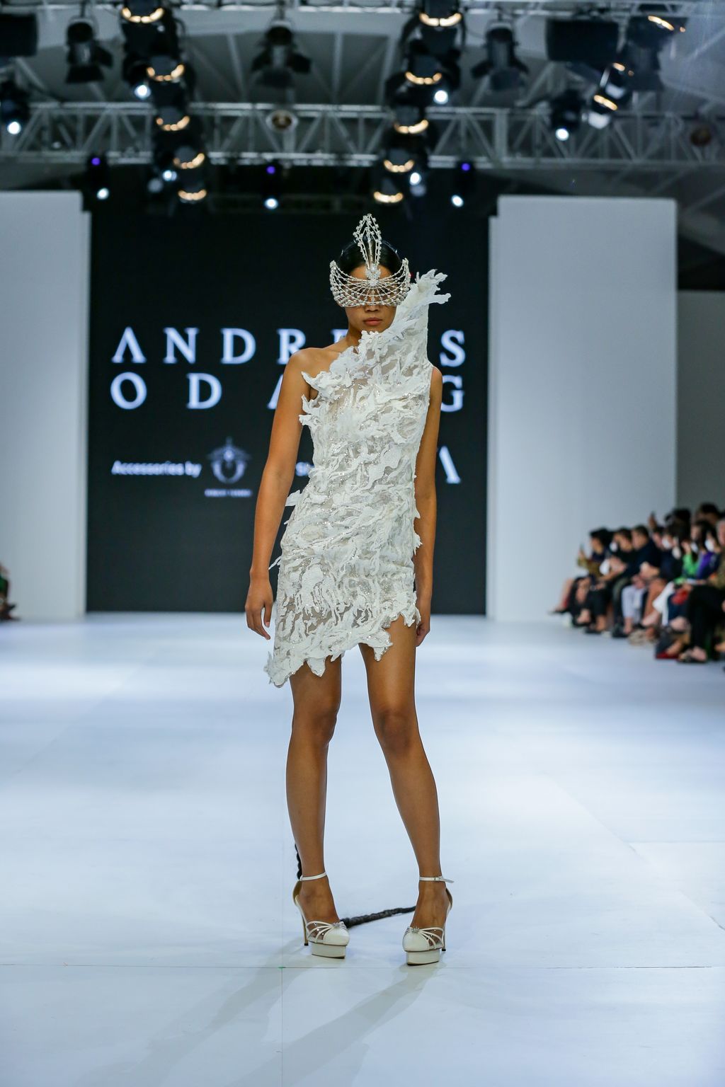 OCTOBER 28: A model walks the runway of Intercontinental Wedding presents 'Moonlight Whispers' featuring Ivan Gunawan during Jakarta Fashion Week 2023 in City Hall – Pondok Indah Mall 3, Jakarta.