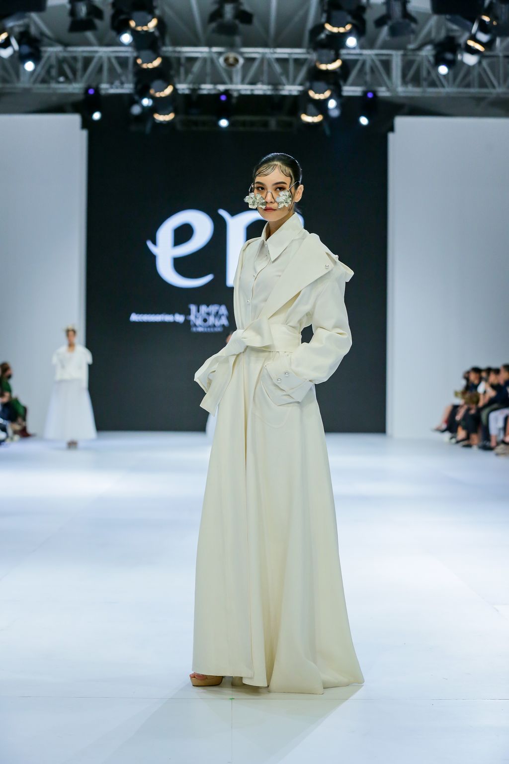 OCTOBER 28: A model walks the runway of Intercontinental Wedding presents 'Moonlight Whispers' featuring Ivan Gunawan during Jakarta Fashion Week 2023 in City Hall – Pondok Indah Mall 3, Jakarta.